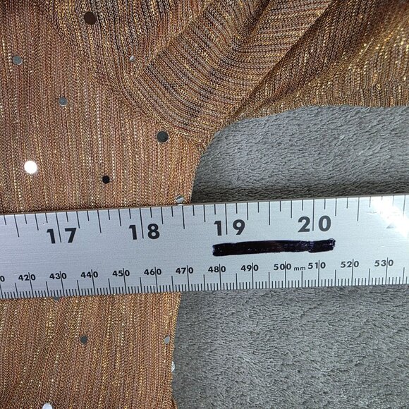 Womens Unit Horse Sequin Embellished Gold Maxi Dress Short Sleeves V Neck XXL - Picture 8 of 10